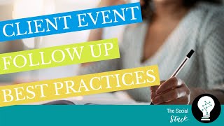 Best Practices for Client Event Follow Up