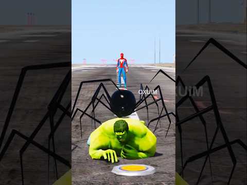 GTA V : SPIDER-MAN SAVES HULK FROM GIANT SPIDERS ATTACK! ðŸ•·ï¸�ðŸ’¥ #shorts #gta5 #805