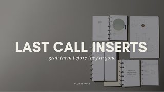 Last Call Planner Inserts: Get Organized & Inspired Before They're Gone! | Cloth & Paper