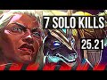 AMBESSA vs NASUS (TOP) | 7 solo kills, 8/1/1, Dominating | KR Master | 25.21