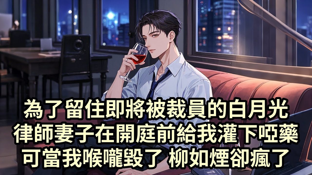 【已完结】為了留住即將被裁員的白月光 一嚮剛正不阿的律師妻子 卻在開庭前給我灌下啞藥 將我手上的重要案子移交白月光 可當我喉嚨毀了 柳如煙卻瘋了