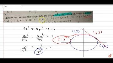 The equations of tangents to the ellipse `9x^2+16y^2=144` from the point (2,3) are: