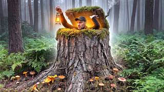 Building a Hidden Fake Stump Shelter | Bushcraft Survival