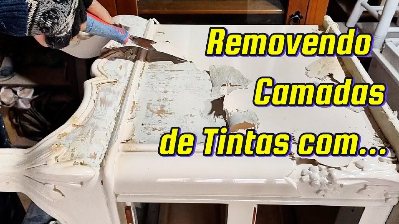 A REMOÇÃO DE TINTA MAIS DIFÍCIL que já fiz! | Restauração de Cômoda e Criados-Mudos. Veja Descrição: