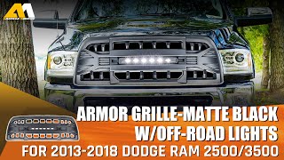 Install American Modified New Armor Grille W/ Off-Road Lights for 13-18 Ram 2500/3500