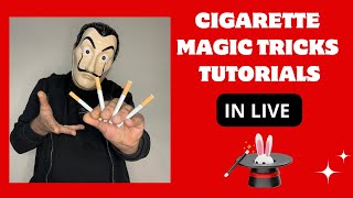 CIGARETTE MAGIC TRICKS TUTORIALS IN LIVE 🚬🎩🪄 #magic #tricks  #magictricksvideos #tutorial