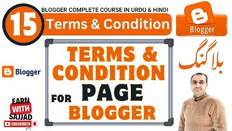 Terms and condition page for blogger 2025