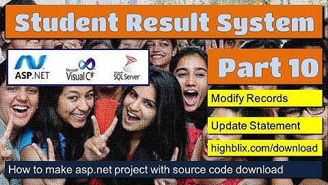 Student Result System Part10 | Modify Student Details | asp.net C# project with source code download