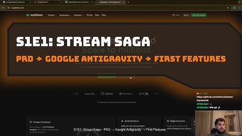 S1E1: StreamSaga - PRD → Google Antigravity → First Features