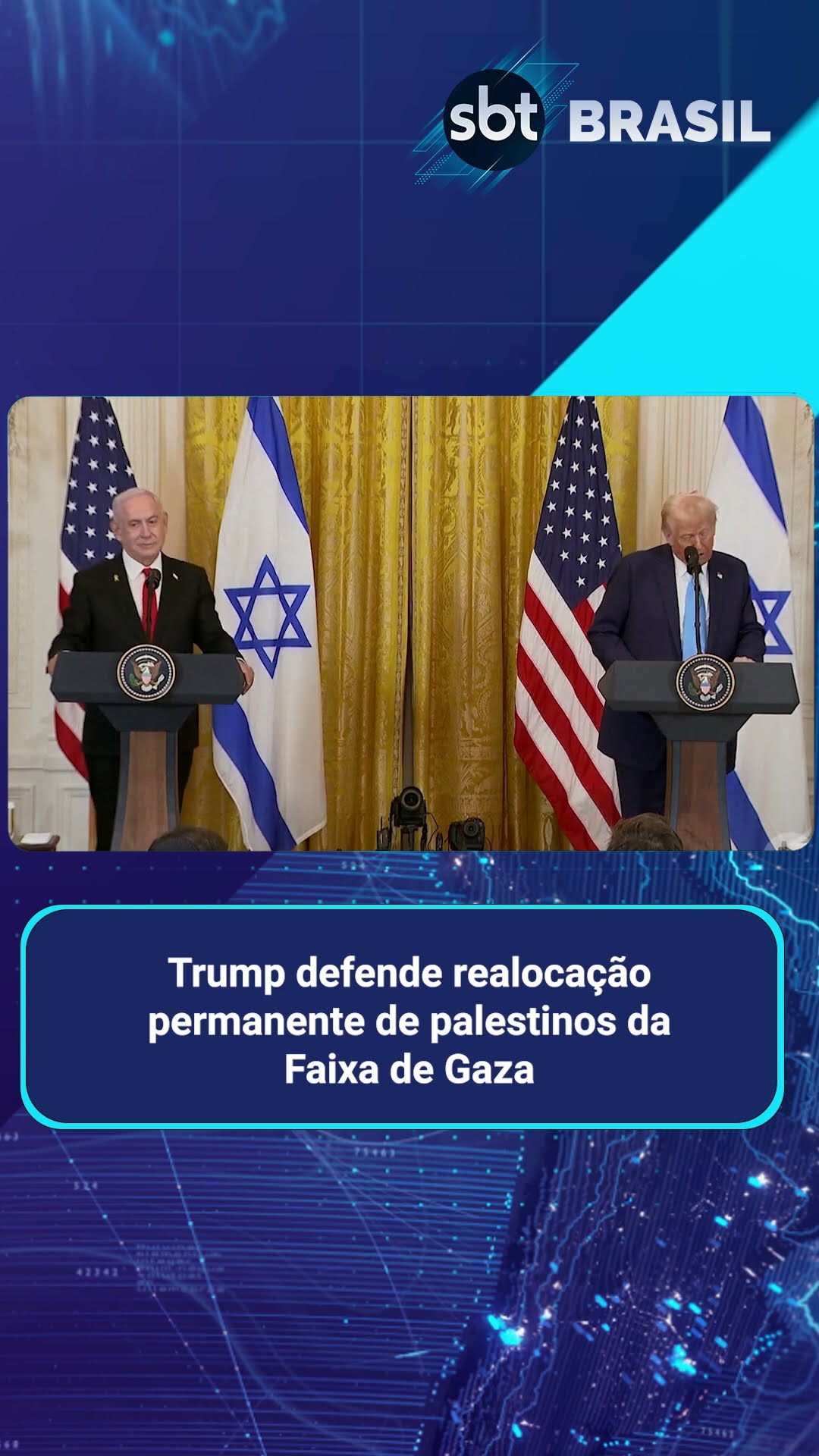 Trump defende realocação permanente de moradores de Gaza | SBT Brasil (05/02/25)