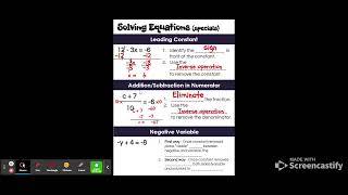 Day 4 - Solving 2-step Equations (specials) Anchor Chart - Google Slides