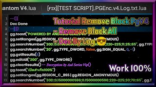 Tutorial Remove Block😎|Encrypt By PGv4| Remove block Write Lasm|#encryption #gameguardian