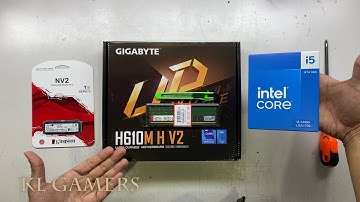 intel Core i5 14400 GIGABYTE H610M H V2 Kingston NV2 DDR5 Compact Desktop PC Build