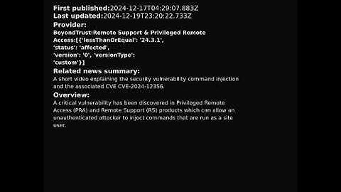 BeyondTrust: command injection (CVE-2024-12356) #shorts