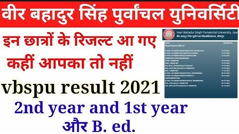 vbspu bed 4th semester result आ गया.vbspu news today. vbspu ba 2nd year result. vbspu result 2021