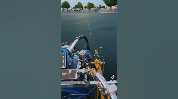 Line striping with a laser.