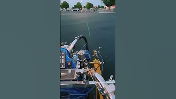 Line striping with a laser.