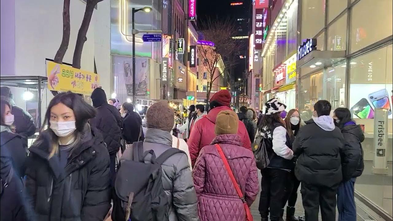 Jan 21st 2023, Saturday night at Myeong Dong, Central Seoul during the