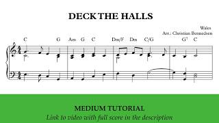 Deck The Halls - Piano tutorial