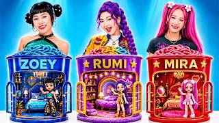 Golden Rumi Vs Sapphire Zoey Vs Ruby Mira Build Amazing Doll House!