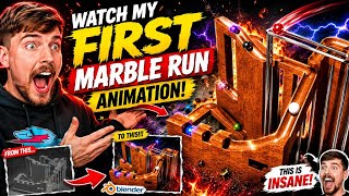 😱 Watch My First Marble Run Animation in Blender | Beginner to Epic Build!