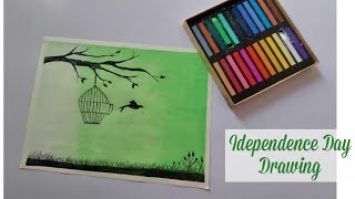 Independence Day Drawing With Soft Pastels | Step By Step