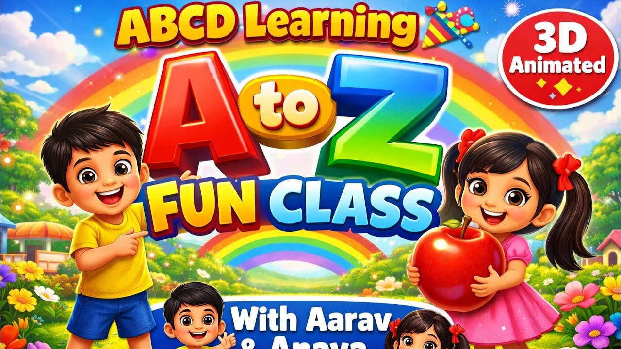 A to Z Alphabet Learning with Aarav & Anaya | ABCD for Kids | Fun 3D ...