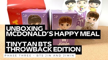 Unboxing BTS TinyTAN McDonalds Happy Meal Toys Indonesia – BTS JIN and JIMIN Throwback Edition