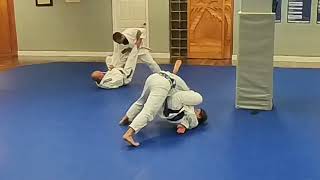 Gracie Jiu Jitsu coed blue bets sparring; Peter and Alinne