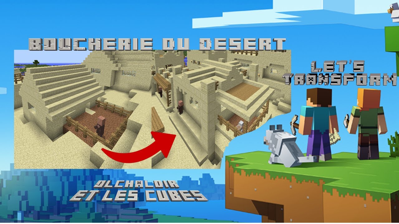 Minecraft : Let's Transform un village du désert - Boucherie - YouTube