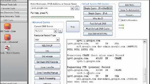 NetScanTools Pro v11 IPv6 in DNS Tools - Core
