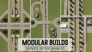 3 Simple & Easy VANILLA Service Interchange Designs In Cities Skylines! Modular Builds