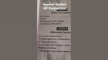 #shorts Applied maths1 important Chapter for UP Polytechnic 1st semester