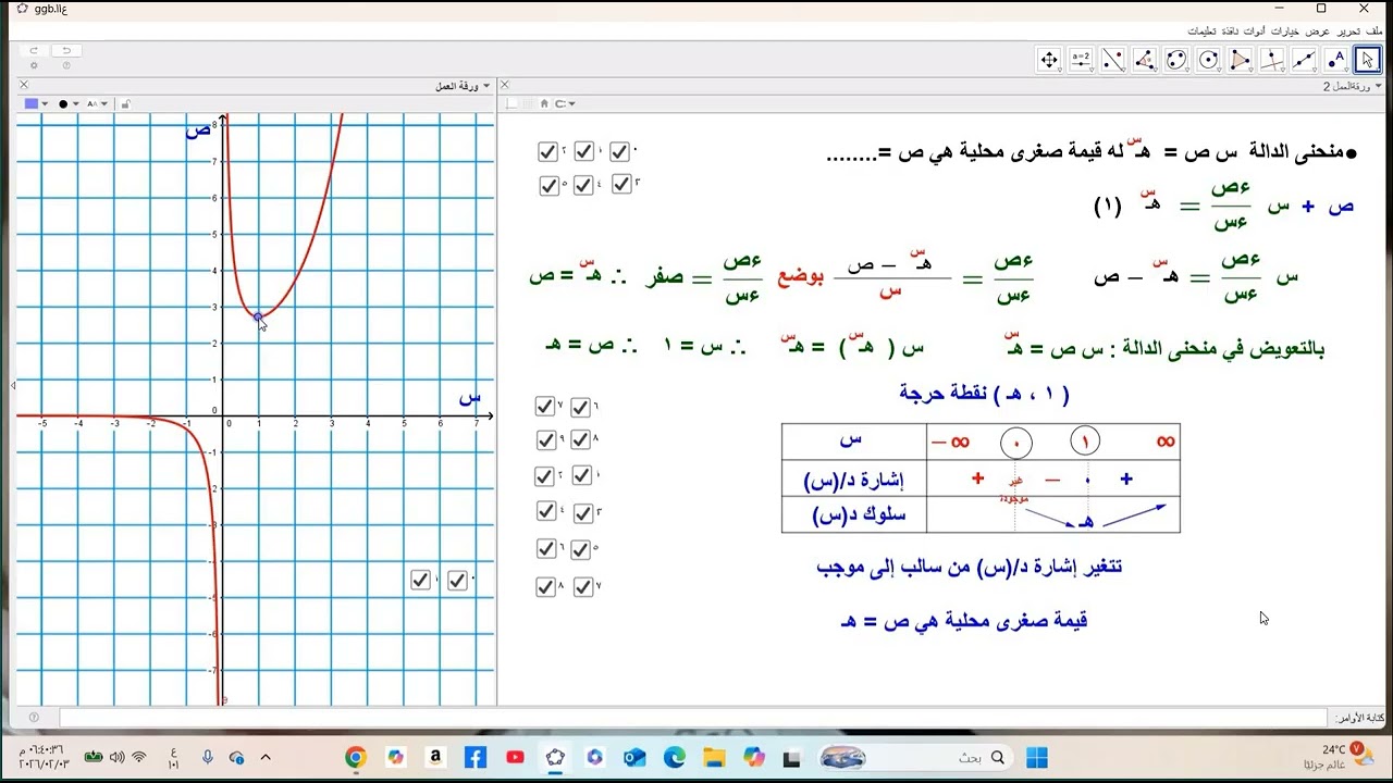 التفاضل والتكامل المرحلة الثانوية