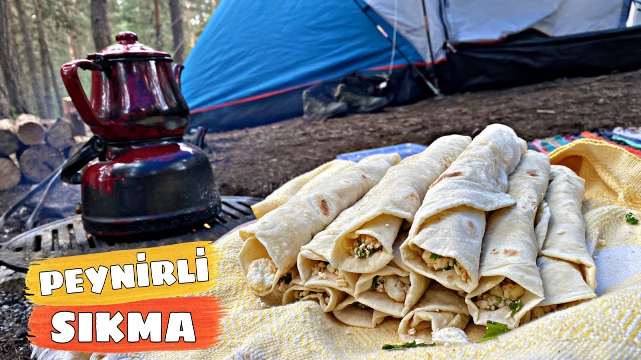 KAMPTA PEYNİRLİ SIKMA ???? DOĞADA YEMEK TARİFİ ▶️ EASY CAMP MEALS????️ ADANA USULÜ EL AÇMASI ✔️ÇADIR KAMPI
