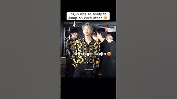 Taejin: Taejin was so ready to jump o each other 🤯 #taejin #bts #ytshorts #btsshorts #jin #taehyung