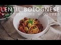 Lentil bolognese w mushroms and olives