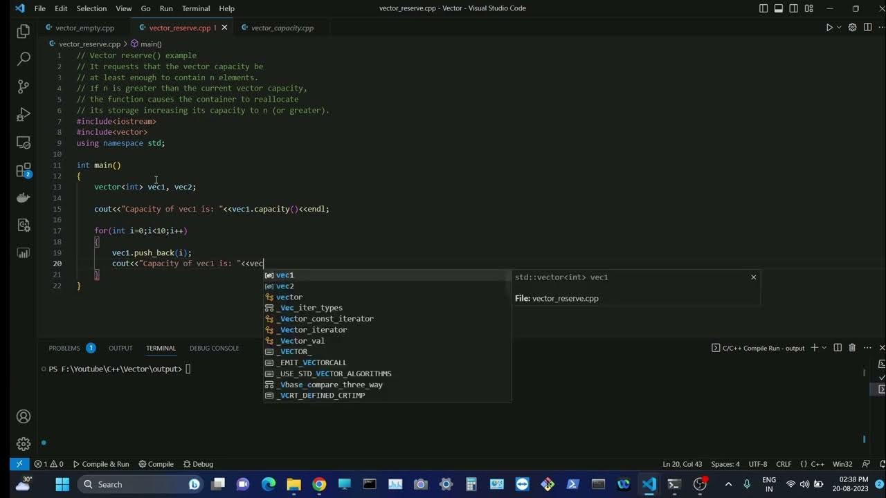 C++ Programming | Vector reserve() #shorts #programming #cpp - YouTube
