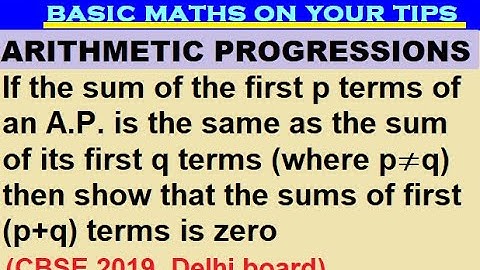 If sum of first p terms of AP is equal to sum of first q terms,then show that Sum of (p+q)terms=Zero