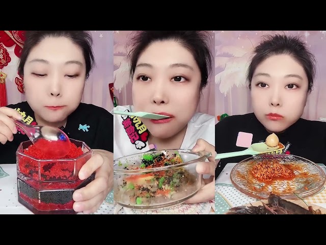 Tantangan makanan Udang Mukbang | ASMR Makan TELUR TOBIKO |Suara Mengunyah/mukbang/Suara Makan #2105