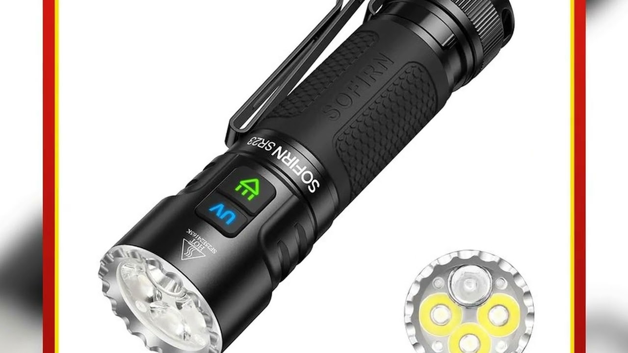 A must-have product! SOFIRN SR23 3300LM Flashlight 6500K UV 365nm EDC Light 21700 USB C Rechargeab