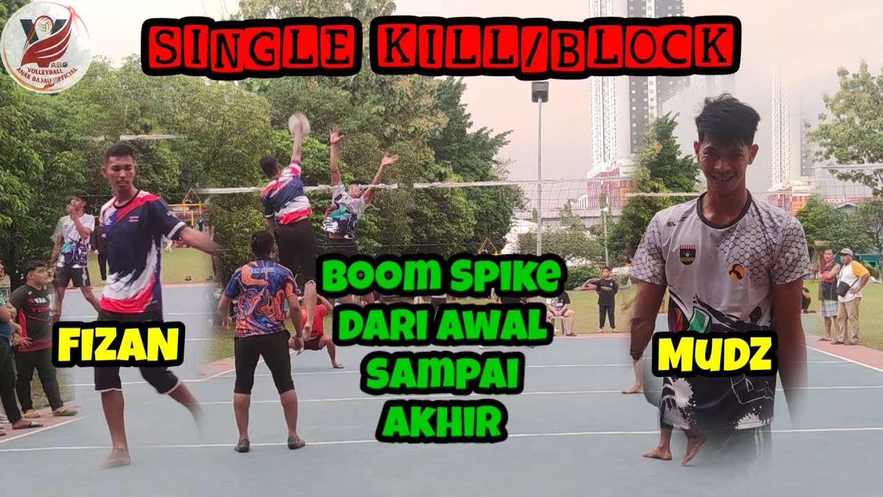 Single Kill/Block Fizan vs Mudz Sabah Rhino, Sengit juga walau Jauh point... Court Pandan jaya, KL