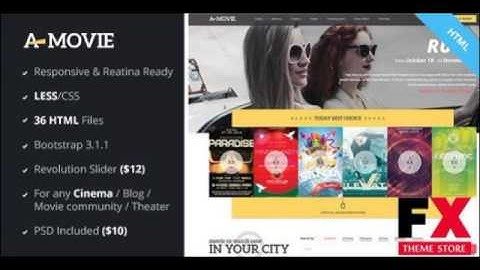 Preview AMovie - CinemaMovie HTML LESS Template TFx