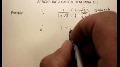 Radical Expressions: Rationalizing the Denominator (Binomials)