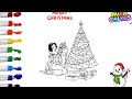 coloring Disney princess Snow White with her Christmas tree 🎄💖 learning colors for kids