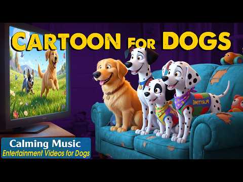 Dog Cartoon: Relaxing Dog TV with Anti-Anxiety Music for Dogs to Watch Home Alone | Videos for Dogs