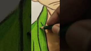 Zoro drawing with colour pencil