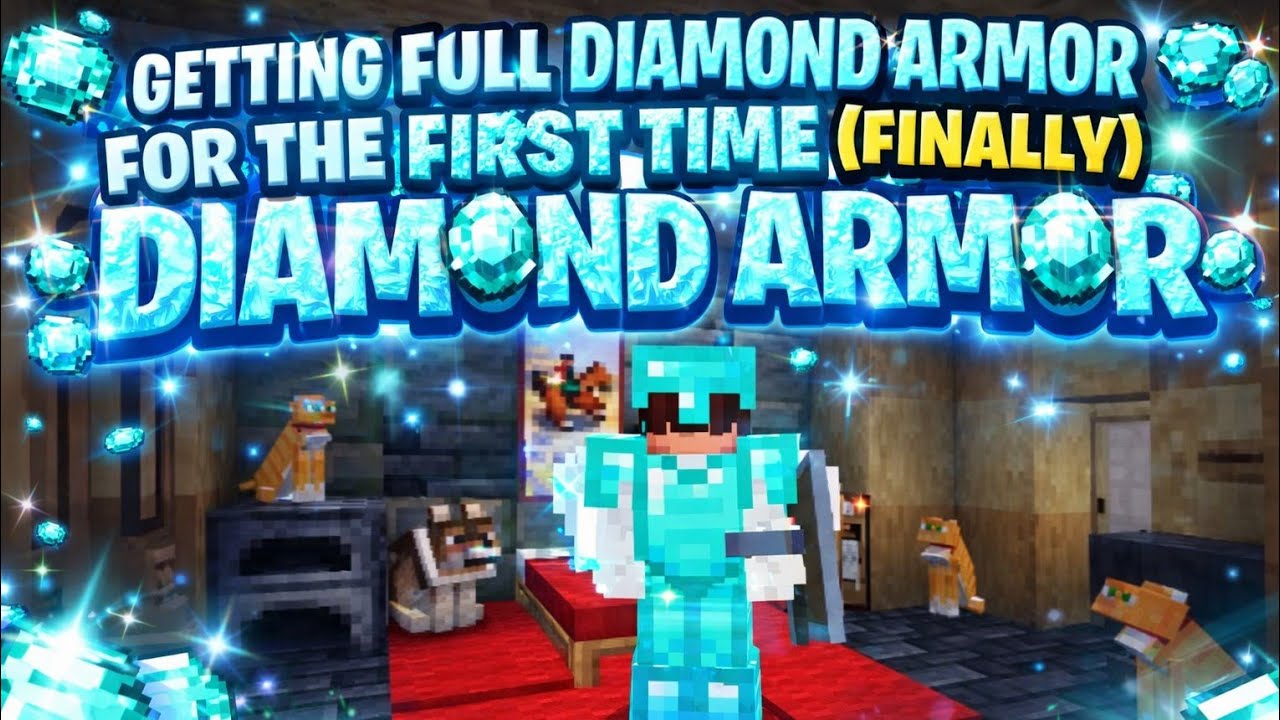 Getting full diamond armor for the first time|Minecraft Survival - YouTube