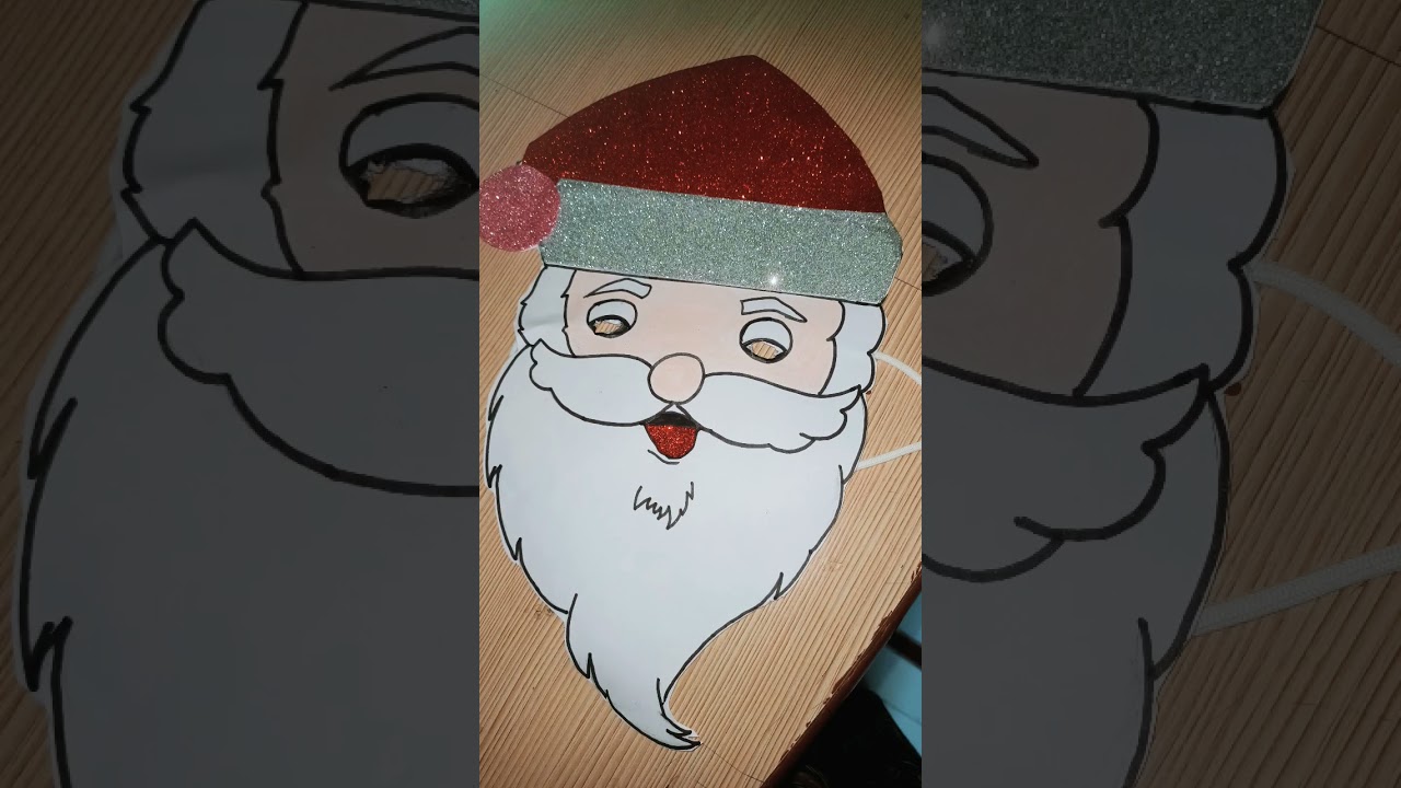 SANTA CLAUSE FACE MASK FOR SCHOOL ACTIVITY FOR KIDS.