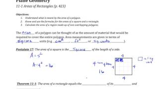 11-1: Areas of Rectangles